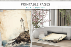 lighthouse junk journal, vintage sea paper Product Image 4