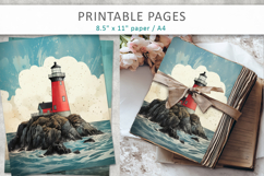 lighthouse junk journal, old paper Product Image 4