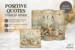 Beach tumbler Quote Coastal Tumbler 20oz Inspirational quote Product Image 1
