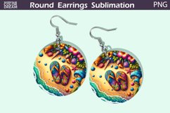 Beach Round Earrings | Ocean Earrings Product Image 1