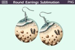 Beach Round Earrings | Ocean Earrings Product Image 1