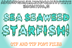 Sea Seaweed Starfish Alphabet Lettering ABC Text Font Handwriting by Squeeb Creative