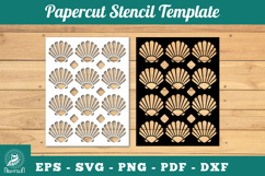 Sea Shell Papercut Stencil SVG Product Image 1