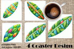 Summer watercolor funny - sea square coaster Product Image 1