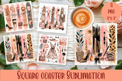 Fashion Square Coaster Sublimation Design Product Image 1