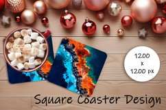 Sea Square Coaster Sublimation Design Product Image 1