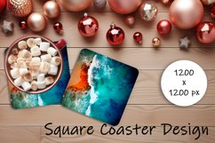 Sea Square Coaster Sublimation Design Product Image 1