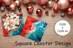 Sea Square Coaster Sublimation Design Product Image 1