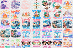 Summer Sublimation Clipart bundle | Retro beach sea PNG Product Image 2