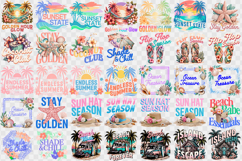 Summer Sublimation Clipart bundle | Retro beach sea PNG Product Image 3