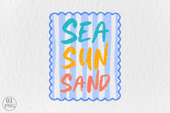 Sea Sun Sand Summer Sublimation PNG, Beach Design Product Image 1