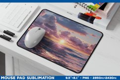 Ocean Sunset Mouse Pad Sublimation Design. Mousepad Design Product Image 1
