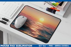 Ocean Sunset Mouse Pad Sublimation Design. Mousepad Design Product Image 1