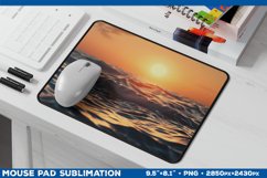 Ocean Sunset Mouse Pad Sublimation Design. Mousepad Design Product Image 1