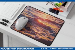 Ocean Sunset Mouse Pad Sublimation Design. Mousepad Design Product Image 1