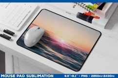 Ocean Sunset Mouse Pad Sublimation Design. Mousepad Design Product Image 1