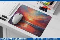 Sunset Waves Mouse Pad Sublimation Design. Mousepad Design Product Image 1