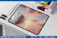 Ocean Sunset Mouse Pad Sublimation Design. Mousepad Design Product Image 1
