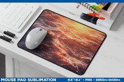 Ocean Sunset Mouse Pad Sublimation Design. Mousepad Design Product Image 1