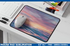 Ocean Sunset Mouse Pad Sublimation Design. Mousepad Design Product Image 1