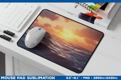 Ocean Sunset Mouse Pad Sublimation Design. Mousepad Design Product Image 1