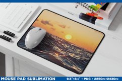 Ocean Sunset Mouse Pad Sublimation Design. Mousepad Design Product Image 1