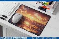 Ocean Sunset Mouse Pad Sublimation Design. Mousepad Design Product Image 1