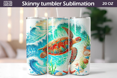 Sea Turtle Tumbler Wrap | Ocean Tumbler Sublimation Product Image 1