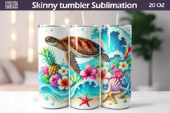 Sea Turtle Tumbler Wrap | Ocean Tumbler Sublimation Product Image 1