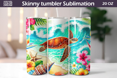 Sea Turtle Tumbler Wrap | Ocean Tumbler Sublimation Product Image 1