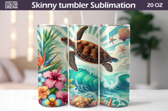 Sea Turtle Tumbler Wrap | Ocean Tumbler Sublimation Product Image 1
