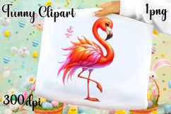 Watercolor tropical Flamingo Clipart Product Image 1