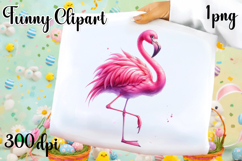 Watercolor tropical Flamingo Clipart Product Image 1