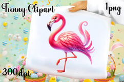 Watercolor tropical Flamingo Clipart Product Image 1