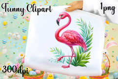 Watercolor tropical Flamingo Clipart Product Image 1