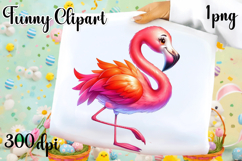 Watercolor tropical Flamingo Clipart Product Image 1