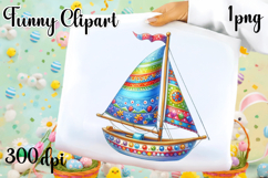 Watercolor boat clipart. Cute ship illustrations Product Image 1