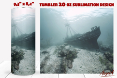 Pirate ship, underwater ocean life, Summer travel tumbler Product Image 1