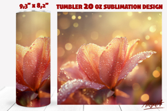 Floral tumbler wrap / pink tulip tumbler sublimation 20 oz Product Image 1