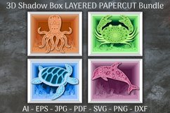 Sea Animals Mandala 3D Shadow Box Layered Papercut Bundle Product Image 1