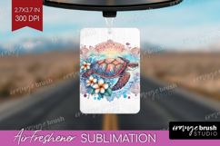 Sea Turtle Floral Air Freshener PNG Tropical PNG Sublimation Product Image 1