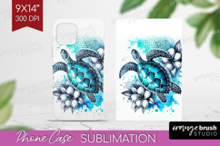 Sea Turtle Floral Phone Case PNG Tropical Case PNG Product Image 1
