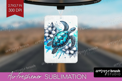 Sea Turtle Floral Air Freshener PNG Tropical PNG Sublimation Product Image 1