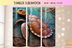 Sea Turtle 3d Tumbler Wrap | 3D Tumbler Sublimation Design