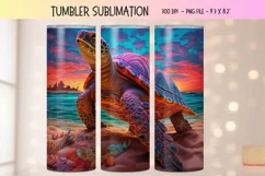 Sea Turtle 3d Tumbler Wrap | 3D Tumbler Sublimation Design