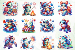 Sea Turtle 4th of July Clipart Product Image 8