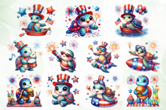Sea Turtle 4th of July Clipart Product Image 7