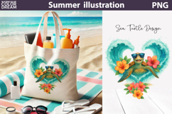 Sea Turtle Summer Bundle | Beach Sublimation Clipart Set Product Image 2