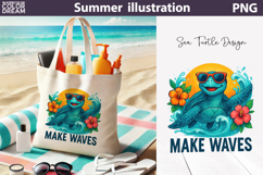 Sea Turtle Summer Bundle | Beach Sublimation Clipart Set Product Image 7