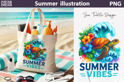 Sea Turtle Summer Bundle | Beach Sublimation Clipart Set Product Image 9